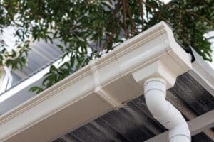 a view of gutters from below
