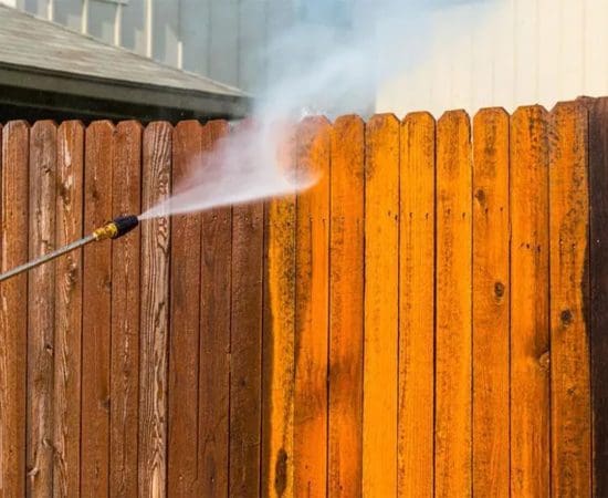 pressure washing a fence process